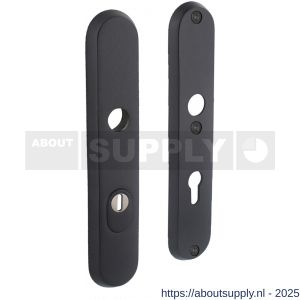 Intersteel 3961 SKG3 veiligheidsschilden ovaal 250x50 mm profielcilindergat 72 mm met kerntrekbeveiliging structuur zwart - S26008295 - afbeelding 1