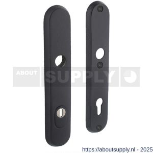 Intersteel 3961 SKG3 veiligheidsschilden ovaal 250x50 mm profielcilindergat 92 mm met kerntrekbeveiliging structuur zwart - S26007031 - afbeelding 1