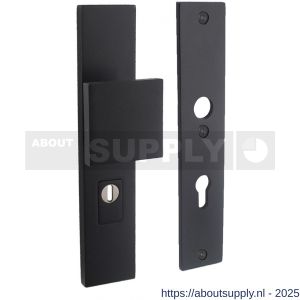 Intersteel 3962 SKG3 veiligheidsschilden rechthoekig 250x50 mm met greep profielcilindergat 72 mm met kerntrekbeveiliging structuur zwart - S26006808 - afbeelding 1