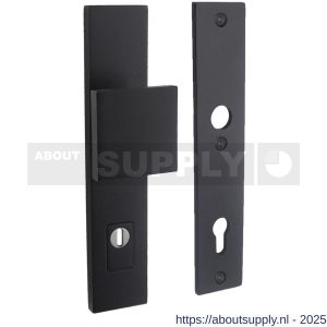 Intersteel 3962 SKG3 veiligheidsschilden rechthoekig 250x50 mm met greep profielcilindergat 92 mm met kerntrekbeveiliging structuur zwart - S26008301 - afbeelding 1