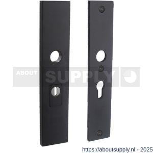 Intersteel 3963 SKG3 veiligheidsschilden rechthoekig 250x50 mm profielcilindergat 55 mm met kerntrekbeveiliging structuur zwart - S26007032 - afbeelding 1