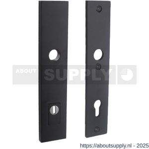 Intersteel 3963 SKG3 veiligheidsschilden rechthoekig 250x50 mm profielcilindergat 92 mm met kerntrekbeveiliging structuur zwart - S26007033 - afbeelding 1
