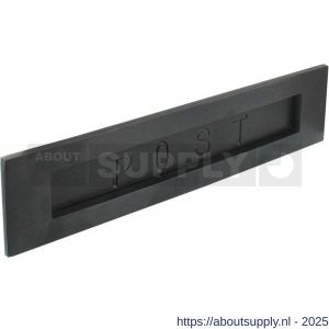 Intersteel Living 4000 briefplaat rechthoekig 330x77 mm met verende klep binnendraaiend met tekst POST zwart - S26010328 - afbeelding 1