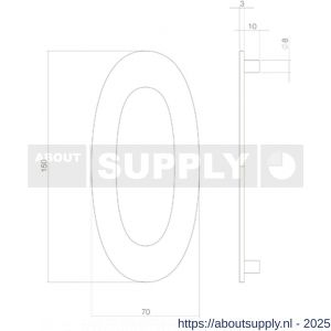 Intersteel Living 4020 huisnummer 0 150 mm RVS-structuur zwart - S26006816 - afbeelding 2