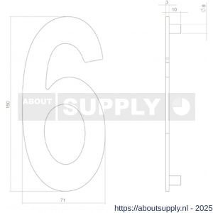 Intersteel Living 4020 huisnummer 6 150 mm RVS-structuur zwart - S26006822 - afbeelding 2