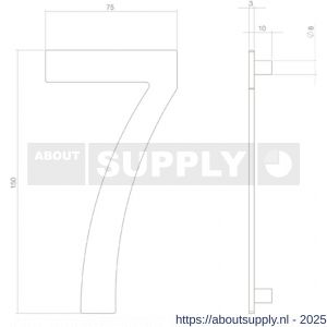 Intersteel Living 4020 huisnummer 7 150 mm RVS-structuur zwart - S26006823 - afbeelding 2