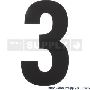Intersteel Living 4021 huisnummer 3 XL hoogte 300 mm RVS structuur zwart - S26009179 - afbeelding 1
