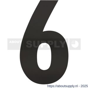 Intersteel Living 4021 huisnummer 6 XL hoogte 300 mm RVS structuur zwart - S26009182 - afbeelding 1