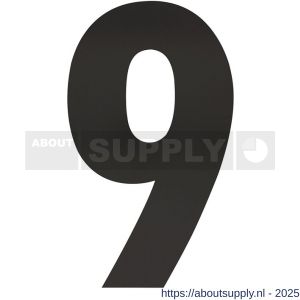 Intersteel Living 4021 huisnummer 9 XL hoogte 300 mm RVS structuur zwart - S26009185 - afbeelding 1