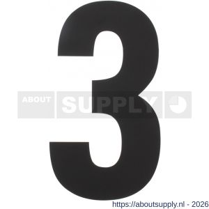 Intersteel Living 4021 huisnummer 3 XXL hoogte 500 mm RVS structuur zwart - S26009189 - afbeelding 1