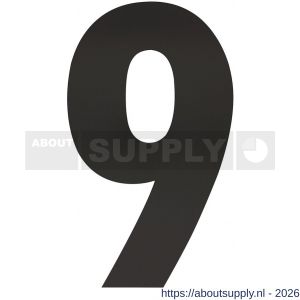 Intersteel Living 4021 huisnummer 9 XXL hoogte 500 mm RVS structuur zwart - S26009195 - afbeelding 1