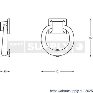 Intersteel Living 4035 deurklopper ringvorm 107 mm zwart - S26000157 - afbeelding 2