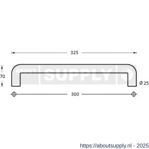 Intersteel Living 4333 deurgreep per stuk U-vorm 325x70x25 mm hart op hart 300 mm RVS structuur zwart - S26010332 - afbeelding 2