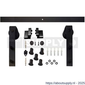 Intersteel Living 4501 schuifdeursysteem 2x1 meter met hangrollen recht 290 mm zwart - S26007034 - afbeelding 1