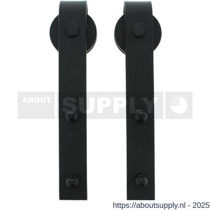 Intersteel Living 4501 set van 2 rollers recht voor schuifdeursysteem 450101 met bevestiging mat zwart - S26008312 - afbeelding 1