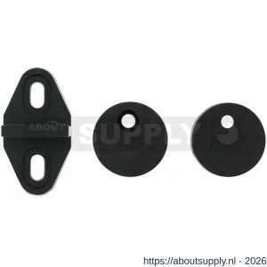 Intersteel Living 4501 set geleide- en afstandhouders voor schuifdeursysteem met bevestiging zwart - S26008313 - afbeelding 1