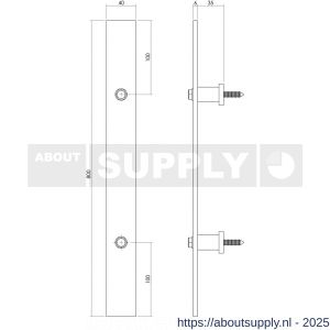 Intersteel Living 4501 deurgreep plat 800x40 mm voor schuifdeur mat zwart - S26007752 - afbeelding 2