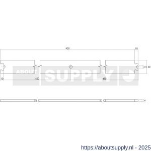 Intersteel Living 4501 tussenrail 90 cm voor schuifdeursysteem inclusief bevestigingsset mat zwart - S26008320 - afbeelding 2