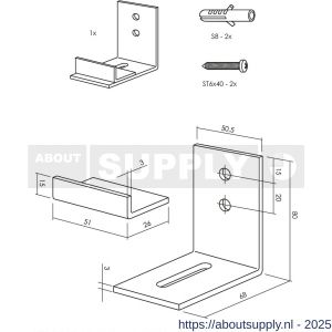 Intersteel Living 4501 verstelbare deurgeleider voor onderzijde schuifdeur zwart - S26008321 - afbeelding 2