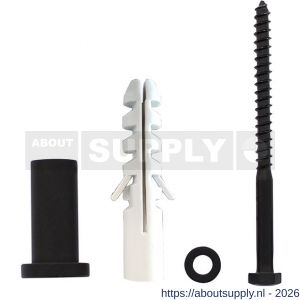 Intersteel Living 4501 set van 5 verlengde ronde steunen 50 mm voor rail schuifdeursysteem mat zwart - S26008323 - afbeelding 1