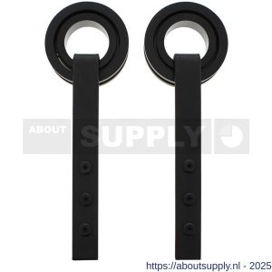 Intersteel Living 4501 set van 2 rollers open wiel 255 mm voor schuifdeursysteem 450123 met bevestiging staal mat zwart - S26008333 - afbeelding 1