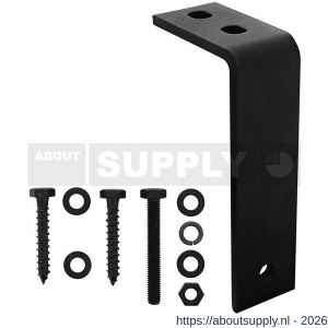 Intersteel Living 4501 set van 5 plafondbeugels 216 mm voor schuifdeursysteem 2 m staal mat zwart - S26009201 - afbeelding 1