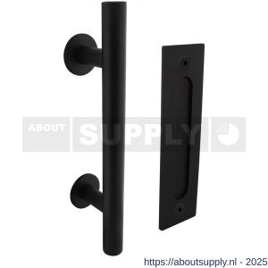 Intersteel Living 4501 deurgreep T-vorm diameter 25x305 mm met schuifdeurkom 220x60 mm zwart - S26009482 - afbeelding 1