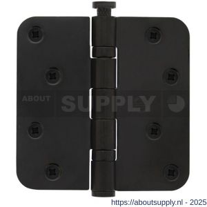 Intersteel Living 4625 kogellagerscharnier afgerond 3.5 inch 89x89x2.5 mm CE EN 1935:2002 met schroeven RVS zwart - S26008338 - afbeelding 1