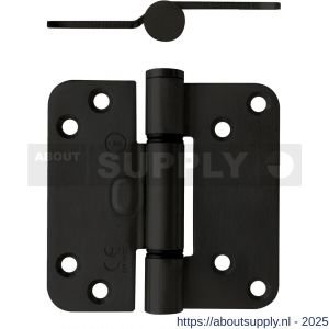 Intersteel 4625 glijlagerscharnier afgerond 89x89x3 CE (EN1935: 2002) zwart zonder schroeven - S26011153 - afbeelding 1