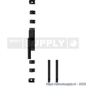 Intersteel Living 5620 set kruk-espagnolet links Hoek 90 graden diameter 19 mm incl stangenset 2x 1245 mm RVS zwart - S26010121 - afbeelding 1