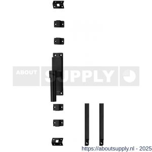 Intersteel 5620 set kruk-espagnolet links L-recht incl stangenset 2x 1245 mm RVS zwart - S26010123 - afbeelding 1
