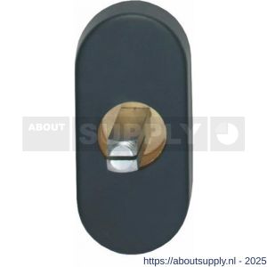 Intersteel 6050 basisplaat ovaal voor raamkruk hals diameter 16 mm insteeklengte stift 7x35 mm RVS zwart - S26007035 - afbeelding 1