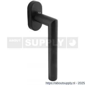 Intersteel Living 6156 raamkruk Jura op stalen ovaal rozet stift 7x35 mm RVS zwart - S26010335 - afbeelding 1