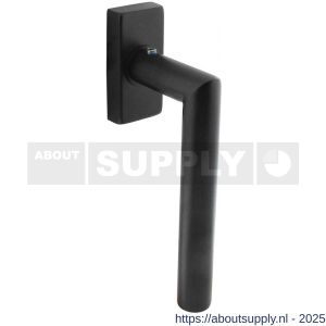 Intersteel Living 6156 raamkruk Jura op stalen rechthoekige rozet stift 7x35 mm RVS structuur zwart - S26010336 - afbeelding 1