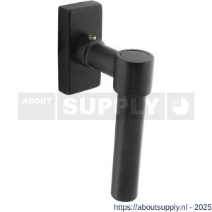 Intersteel Living 6156 raamkruk L-vorm recht op stalen rechthoekige rozet stift 7x35 mm RVS structuur zwart - S26010338 - afbeelding 1