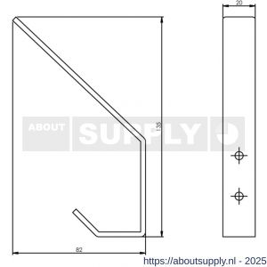 Intersteel Living 6950 kapstokhaak gebogen 140x80 mm zwart - S26009210 - afbeelding 2