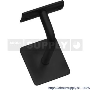 Intersteel Living 7300 leuninghouder gebogen vierkant hol zadel zwart - S26009213 - afbeelding 1