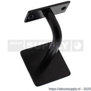 Intersteel Living 7300 leuninghouder gebogen vierkant vlak zadel zwart - S26009214 - afbeelding 1
