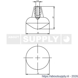 Intersteel Living 8478 meubelknop punt rond diameter 30 mm mat zwart - S26004126 - afbeelding 2