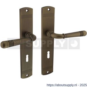 Intersteel 1705 deurkruk Helena op schild afgerond 235x45 mm sleutelgat 72 mm gebruineerd - S26008344 - afbeelding 1