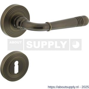 Intersteel 1725 deurkruk Helena op rozet verdekt met rillen diameter 55x10 mm met nokken en sleutelrozetten gebruineerd - S26008348 - afbeelding 1