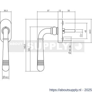 Intersteel 6170 raamkruk Helena op ovaal rozet gebruineerd - S26008364 - afbeelding 2