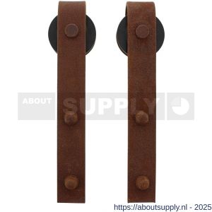 Intersteel 4501 set van 2 rollers recht 290 mm voor schuifdeursysteem 450101 met bevestiging staal antiek finish - S26008367 - afbeelding 1