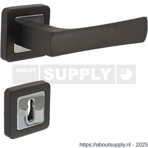 Intersteel 1723 deurkruk Candy op rozet verdekt 52x52x10 mm met nokken en sleutelrozetten chroom-antraciet - S26008372 - afbeelding 1