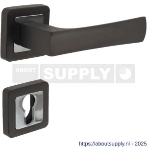 Intersteel 1723 deurkruk Candy op rozet verdekt 52x52x10 mm met nokken en cilinderrozetten chroom-antraciet - S26008373 - afbeelding 1
