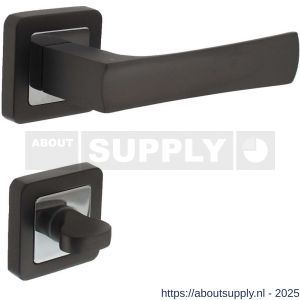 Intersteel 1723 deurkruk Candy op rozet verdekt 52x52x10 mm met nokken en WC-sluiting met stift 8x8 mm chroom-antraciet - S26008374 - afbeelding 1