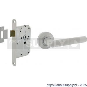 Intersteel Living 1693 set loopslot wit met deurkruk Bastian op rozet diameter 52x10 mm wit - S26011055 - afbeelding 1