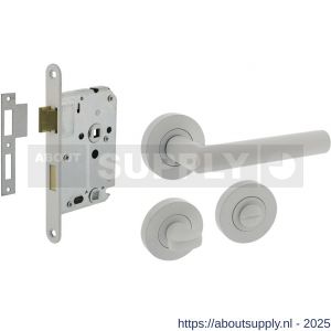 Intersteel Living 1693 set toiletslot 63/8 mm wit met deurkruk Bastian op rozet diameter 52x10 mm en WC-sluiting wit - S26011056 - afbeelding 1