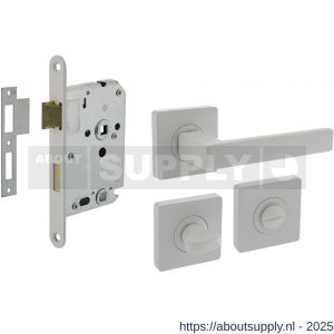Intersteel Living 1713 set toiletslot 63/8 mm wit met deurkruk Hera op rozet 55x55 mm en WC-sluiting wit - S26011058 - afbeelding 1