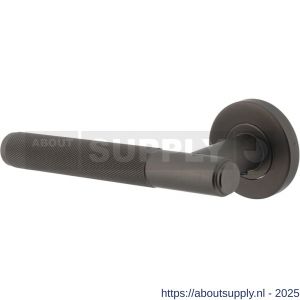 Intersteel 1269 deurkruk gatdeel links Rombo op rozet verdekt diameter 53x8 mm met nokken antraciet grijs - S26010354 - afbeelding 1